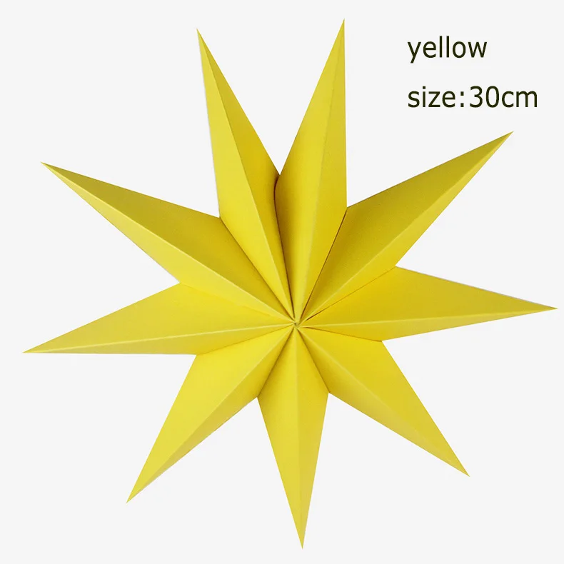 9 angles 30cm yellow 1 шт. 60 см Большой DIY семь углов бумажные звезды рождественские украшения для дома висящий Рождественский фонарь оконный камин декор комнаты - Цвет: 9 angles 30cm yellow