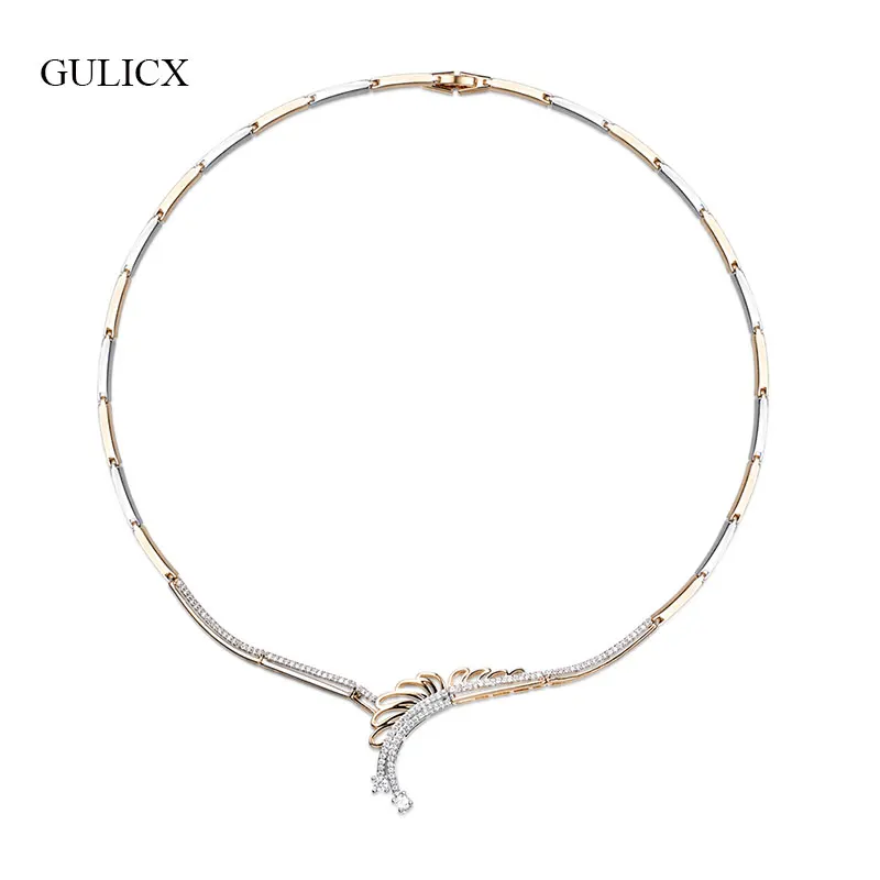 GULICX новая мода серебро/золото цвет подвески ожерелья для женщин Свадебные кубического циркония кулон