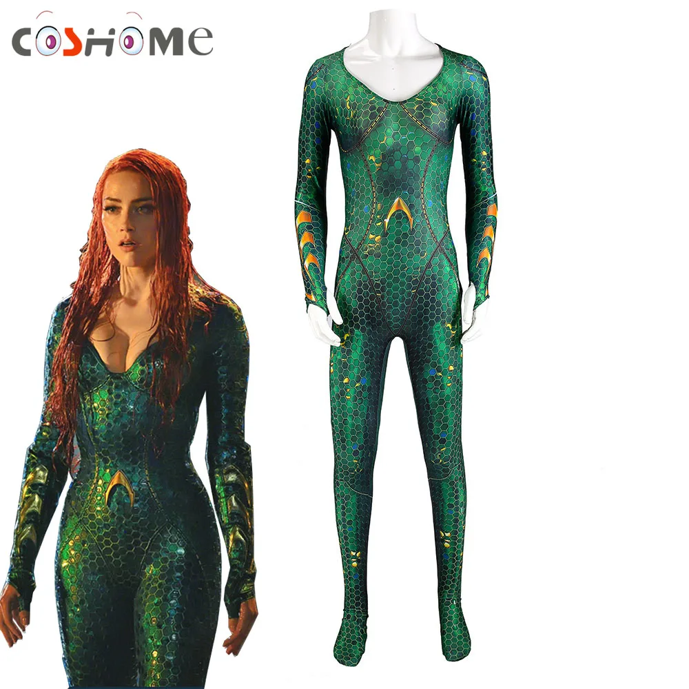 Костюм для косплея Coshome Aquaman Queen Mera женский комбинезон боди