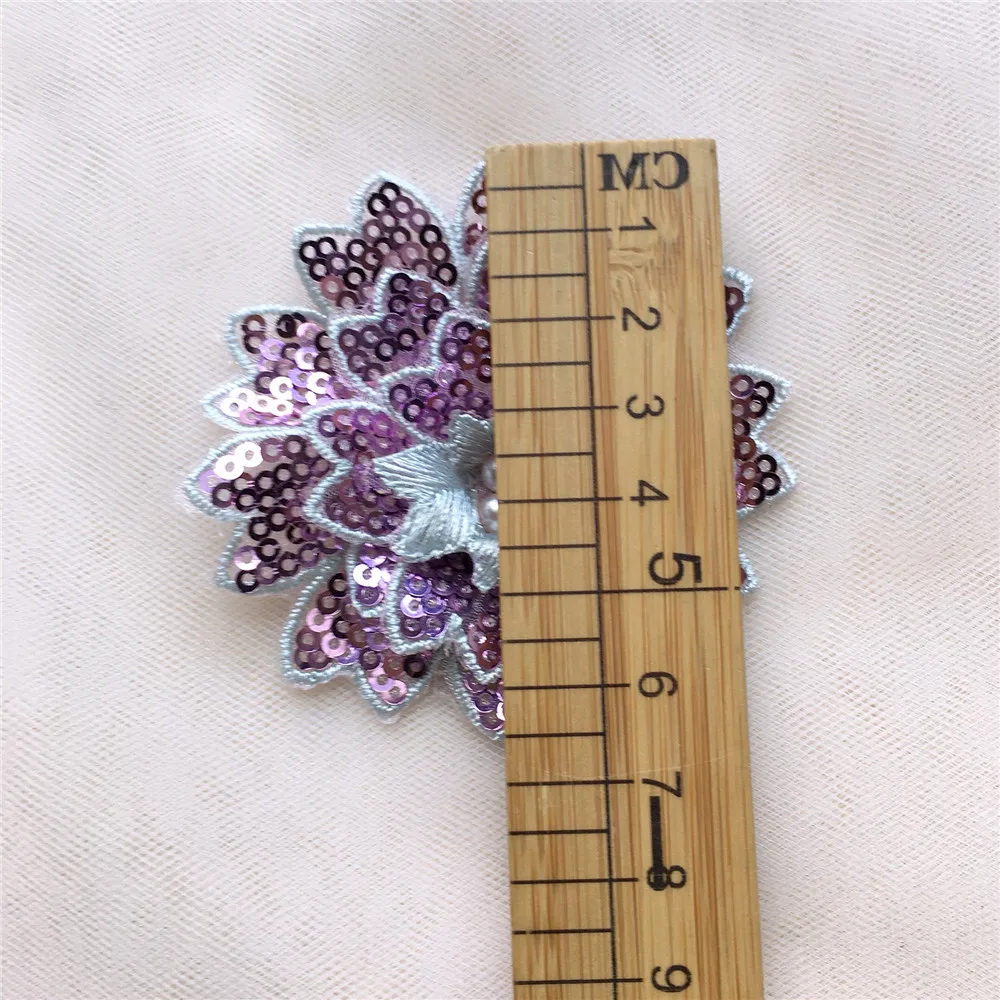 1 шт 3d цветок лепесток блестками аппликация изысканный расшитый бисером цвета