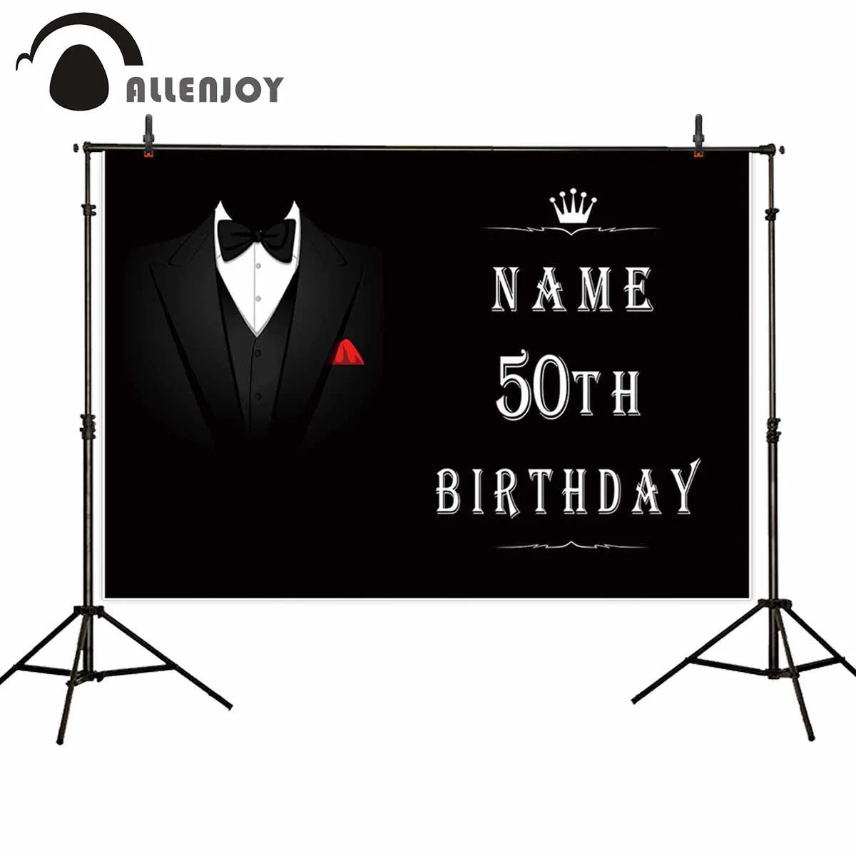 Allenjoy фон для фотостудии черный джентльмен платье агент Корона день рождения