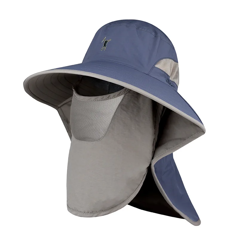 

Kagenmo Waterproof Fishing Sun Hat Jungle Hat Desert Sunscreen Full Protection Face Neck Big Brim Bucket Cap Mesh Breathable