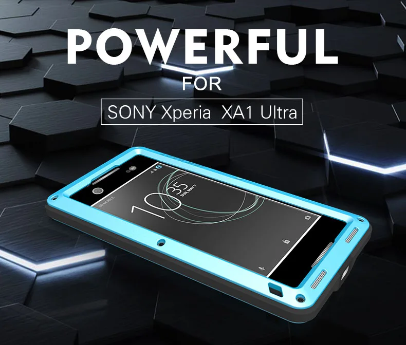 Чехол для Sony Xperia XA1 LOVE MEI ударопрочная Пыленепроницаемая металлическая броня