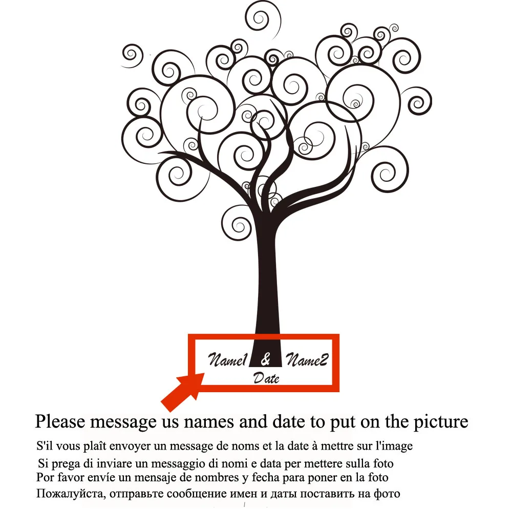 Романтическая книга на заказ для украшения свадьбу или с изображением дерева