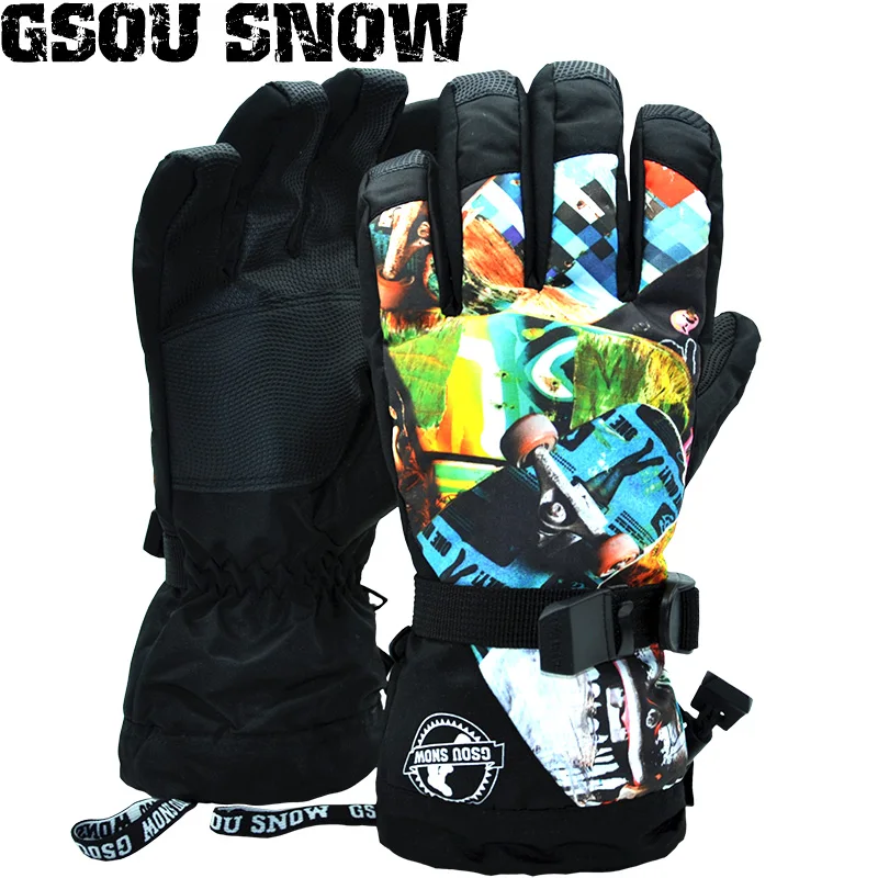 2018 GSOU Зимние перчатки для мужчин сноуборд лыжные guantes nieve с сенсорным экраном