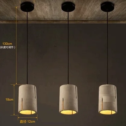 Подвесной светильник винтажный подвесной из цемента для столовой | Лампы и