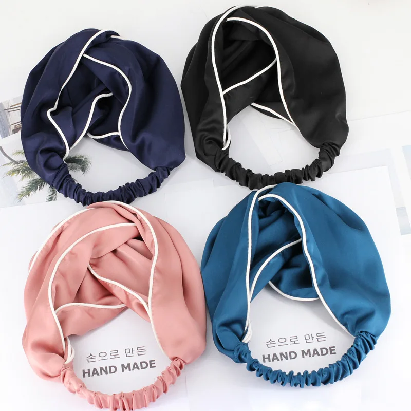 

New Bohemian Elastic Headbands Boho Twisted Cross Solid Turban Girls Hairbands Headwrap Hair Accessories For Women