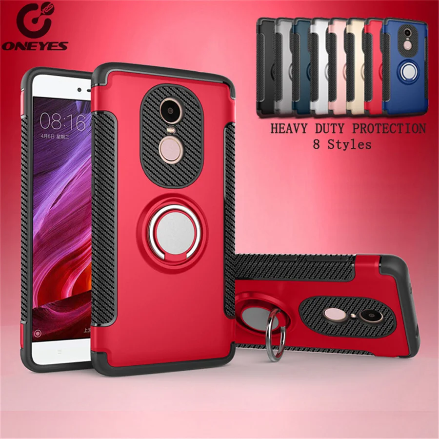 Phone hard plastic case For xiaomi Redmi Note 4 cover 4X TPU Silicone Finger Ring Protective Case |