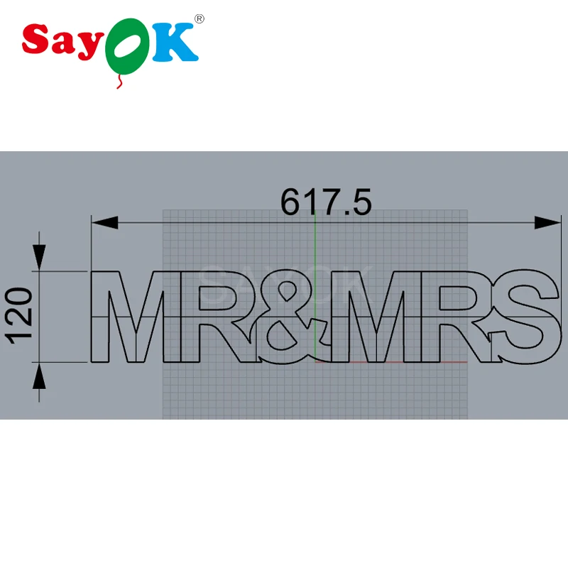 1,2 m H x 6,17 m L надувные буквы MR& MRS с светодиодный подсветкой на День святого Валентина, свадебные юбилейные праздничные украшения