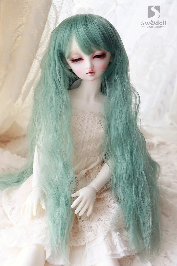 Красивые BJD 1/3 аксессуары парики зеленый кудрявый парик волосы для BJD куклы