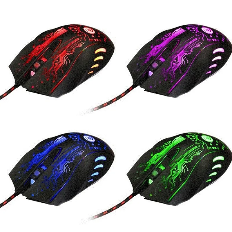 Проводная игровая мышь Basix 6 кнопок 5500 точек/дюйм светодиодная оптическая USB