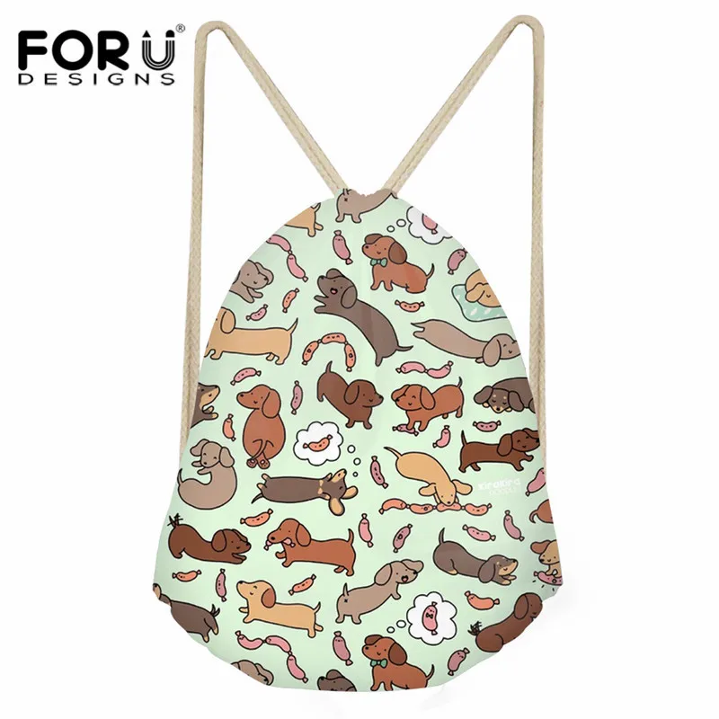 FORUDESIGNS/милый рюкзак с рисунком собаки на каждый день; модная маленькая сумка на шнурке; Женская дорожная обувь; сумка для детей - Цвет: HK5741Z3