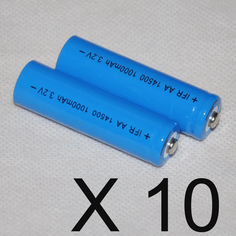 10 шт UNITEK IFR 3 2 v 14500 литий ионный аккумулятор 1000mah LiFePO4 AA перезаряжаемый элемент для