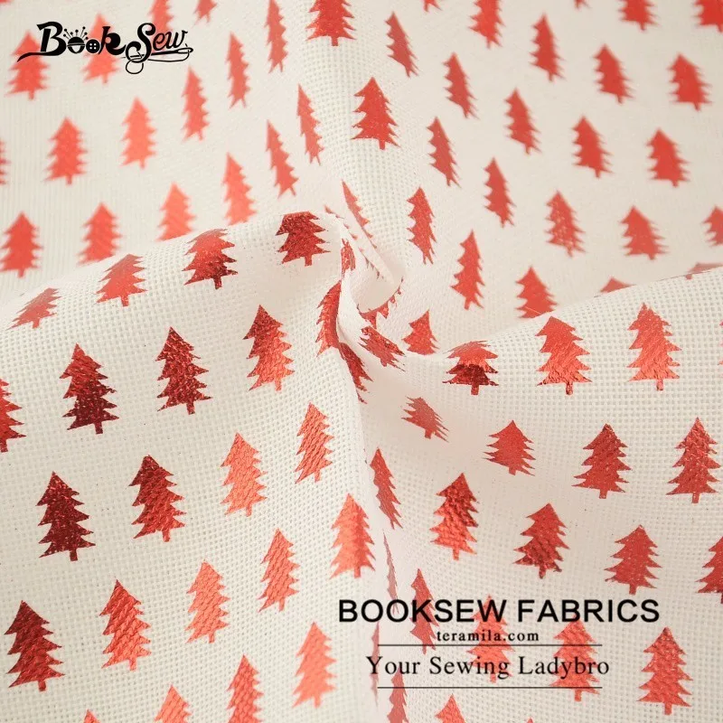 Booksew Лен Ткань Новогодние ёлки Дизайн 50x150 см метр ткани DIY для мешок скатерть
