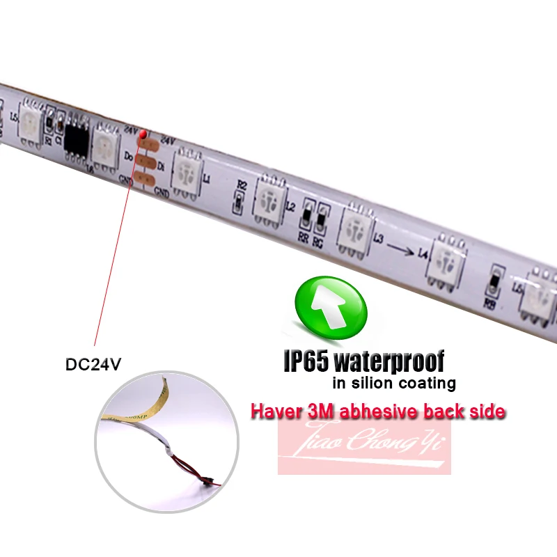 5 M WS2811 60 Светодиодный/m DC24V светодиодный полосы адресуемых мечта полный цвет IP65 из водонепроницаемого материала
