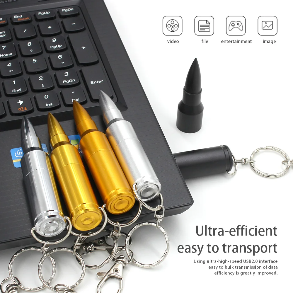 Новые 8 ГБ 16 32 64 флеш память usb накопитель в виде пули USB 2 0 накопители памяти