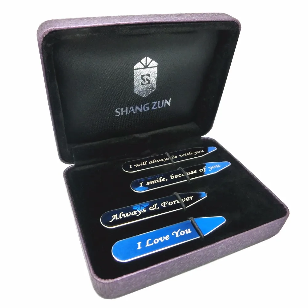 Ошейник SHANH ZUN из нержавеющей стали с надписью Love Notes 4 шт.|stainless steel collar stay|collar stays