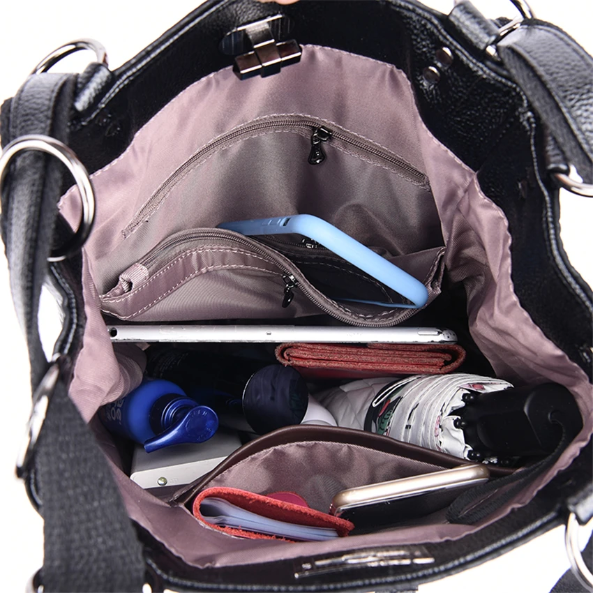 Модный рюкзак с защитой от кражи для женщин мягкий кожаный женская сумка на плечо