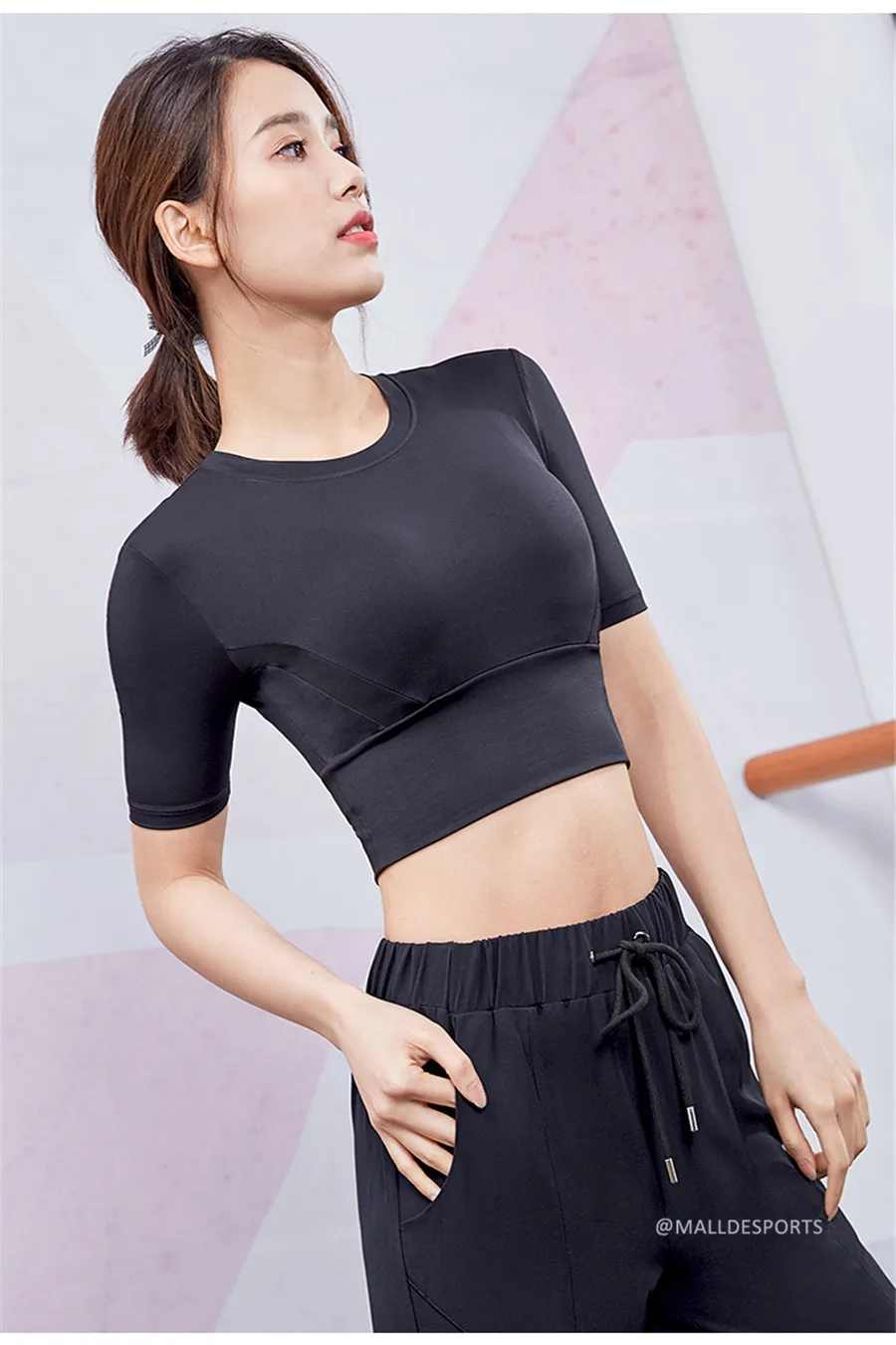 Vansydical Seamless Sport Shirt Women Sport Top Fitness Women Strappy Crop Top Yoga Women Gym Tops Ladies Workout Shirt Sexy