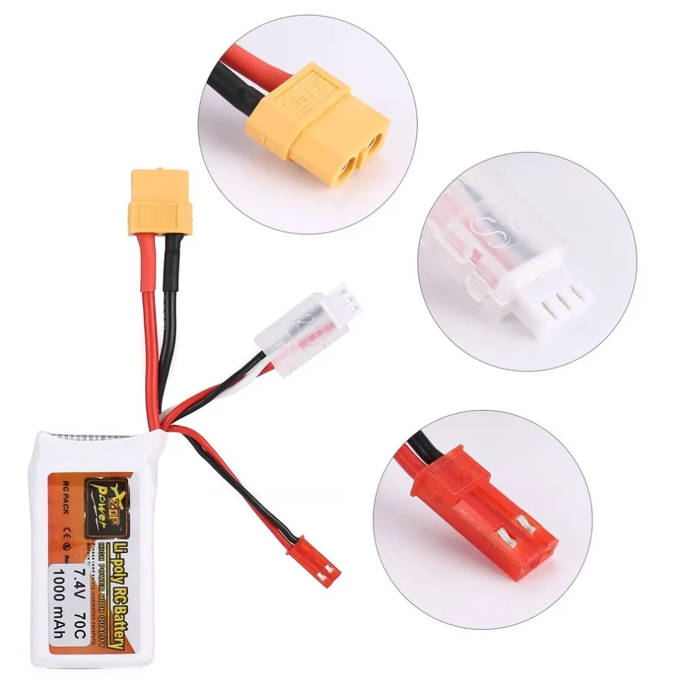 ZOP Мощность 7 4 V 450/1100 мА/ч 75/70C 2 S 1 P Lipo Батарея JST XT60 штекер Перезаряжаемые для