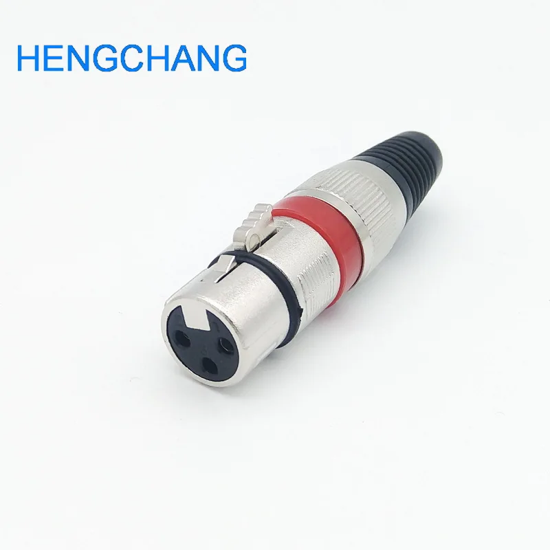 

10pcs Red 3Pin XLR audio Connector Micphone Plug XLR FeMale connector