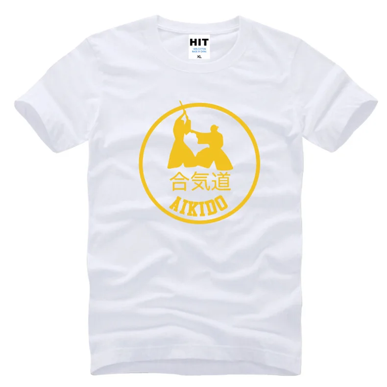 

Personality Creative Men's Aikido T-Shirt T Shirt Men 2018 New Short Sleeve Cotton Casual Top Tee Camisetas Hombre