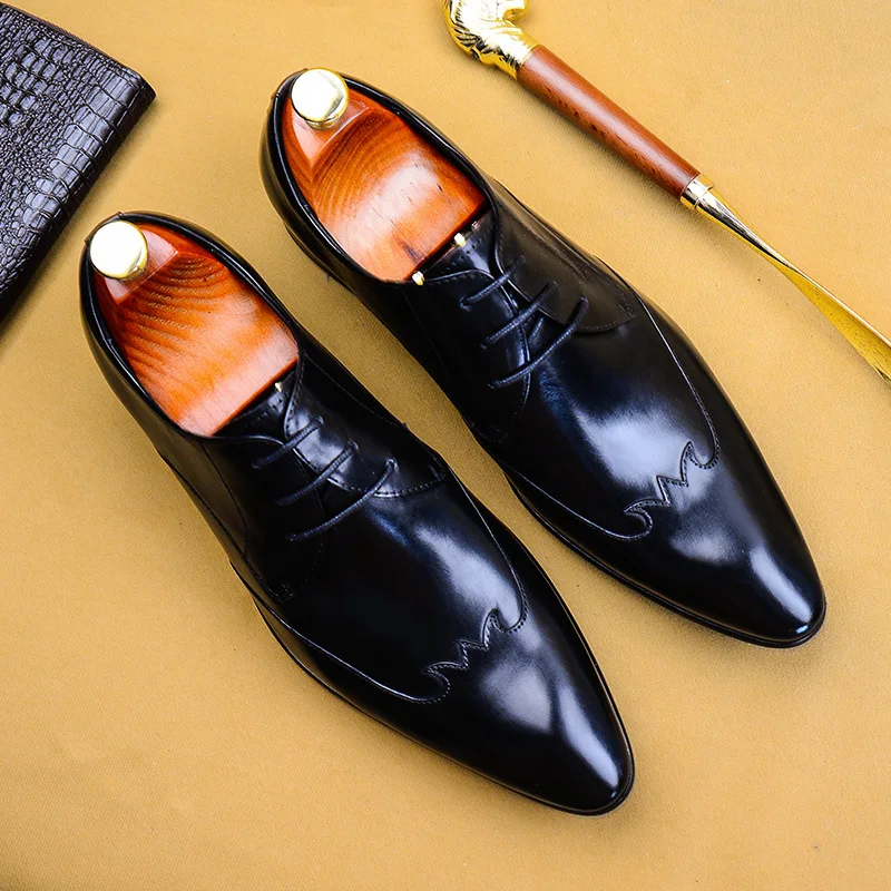 

Elegant Leather Men Shoes Formal Dress Male Footwear Luxury Brand Fashion Moccasins Office Working Oxford Shoes for Man