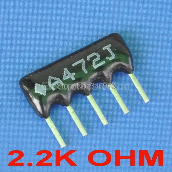 (5 шт./лот) 2 K Ом резистор сетевого массива с толстой пленкой тип SIP 5 подачей.|array