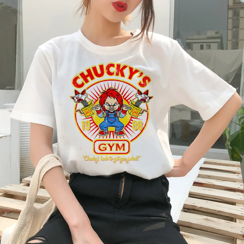 Chucky футболка ужас женский топ уличная футболка ulzzang Футболка Модные женские рубашки femme Футболка Одежда - Цвет: 3847