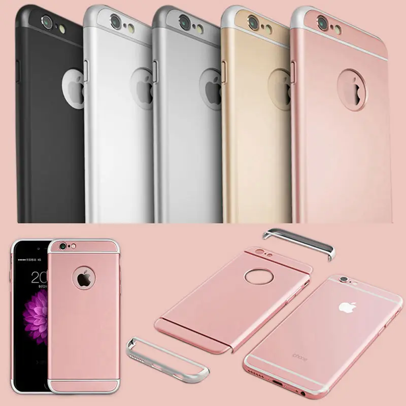 Роскошный Съемный 3 в 1 жесткий пластиковый чехол для Iphone 6 6S 4 7/Iphone 5 Розовый