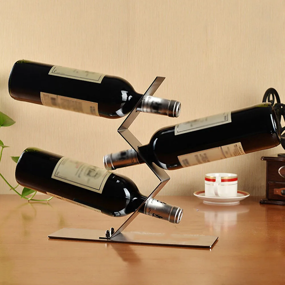 Творческий красное вино стойки S Форма 3 отверстия s бутылку вина стойку stainle