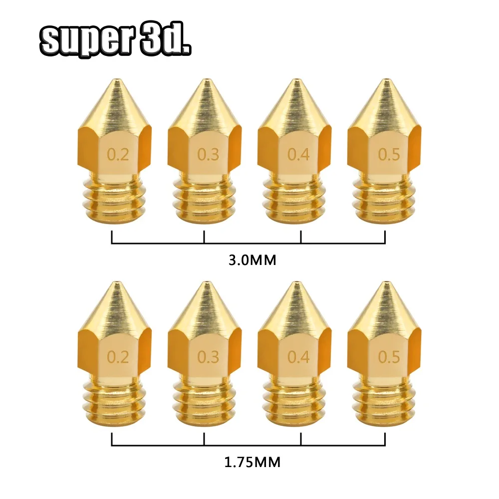 5/10 шт./партия MK7 MK8 сопло 0 2 мм 4 3 5 медный экструдер для Mega CR10 CR10S Ender аксессуары 3D