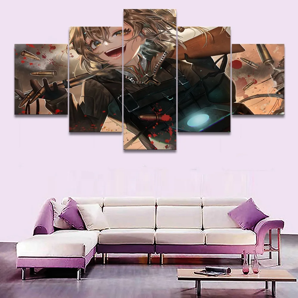 Картины на холсте фотографии дома декоративные рамки 5 шт. аниме Youjo Senki улыбка