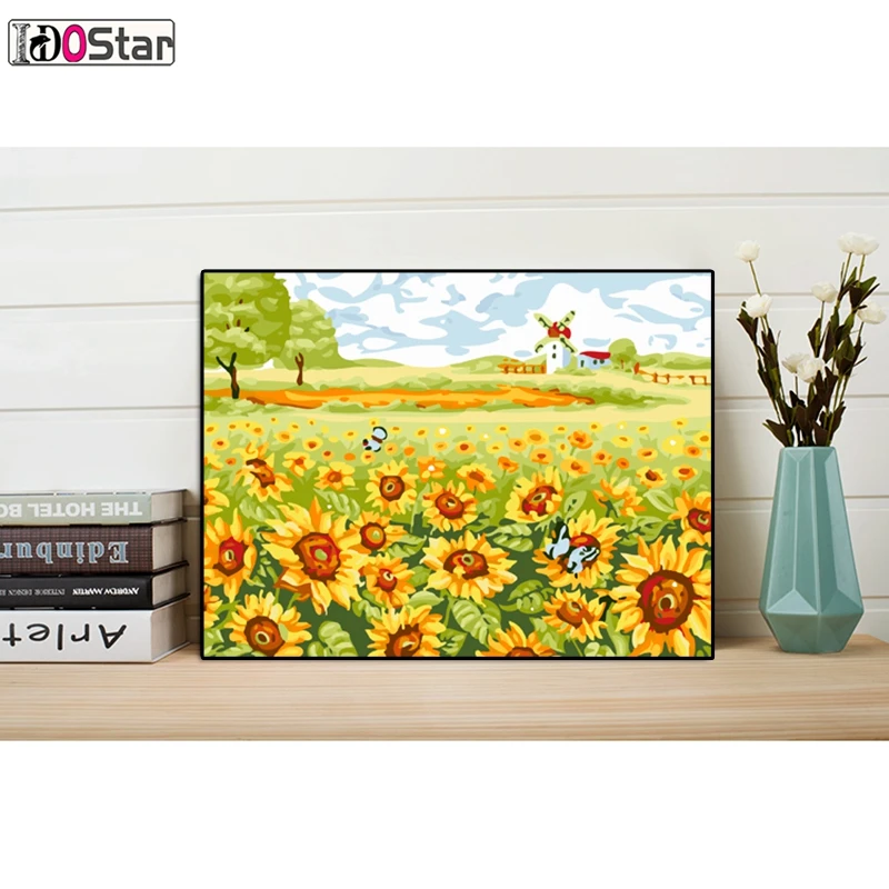 Наборы масляной живописи бескаркасные DIY картины по номерам на холсте настенные
