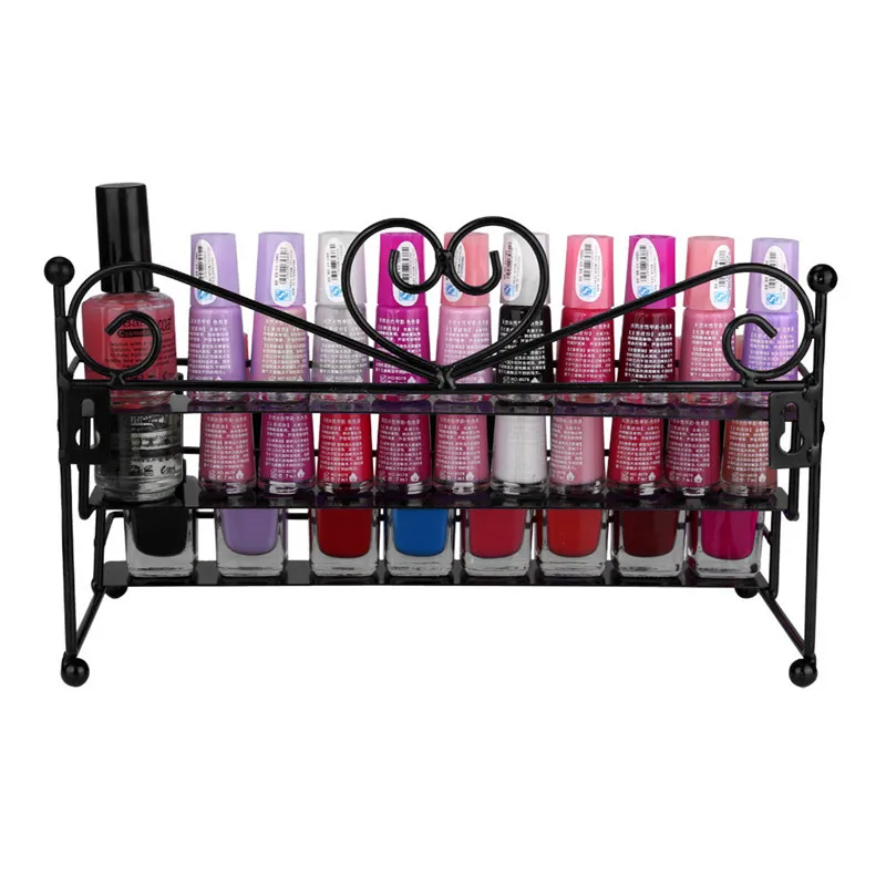 3-металлическая подставка Дизайн с сердечком лак для ногтей косметика