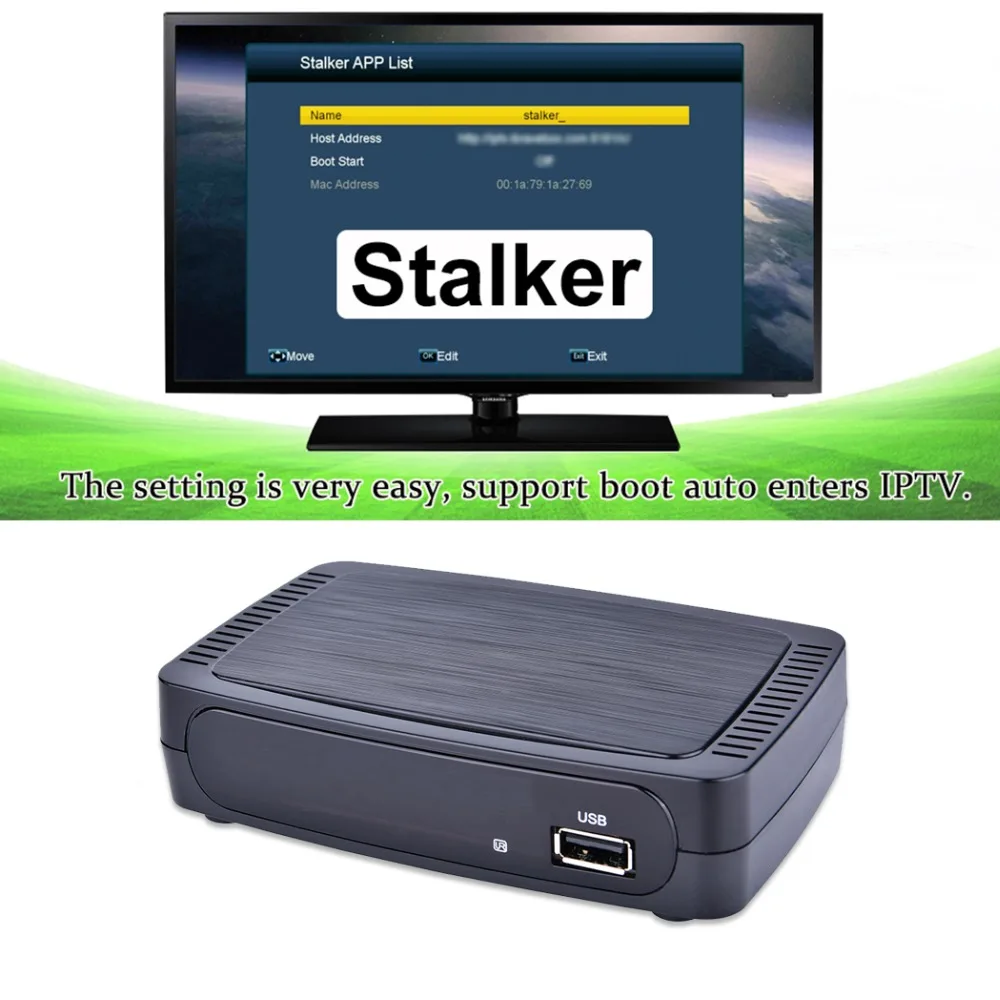 Satxtrem коробка M968 IPTV Set-top Box OTT Интернет ТВ коробка H.265 1080P+ RT5370 USB Wi-Fi, Сталкер Media Player