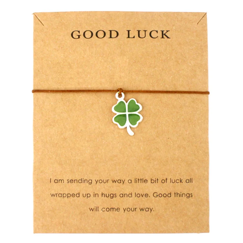 Браслет с шармами для женщин Infinity Love Good Luck четырьмя листьями клевера Детские