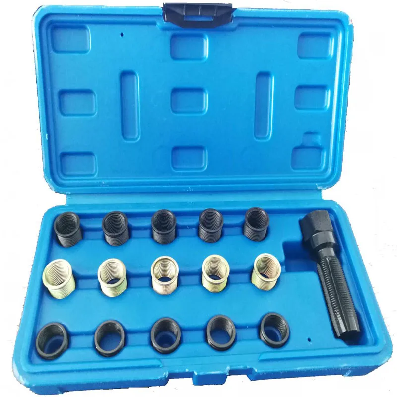 

16pcs/set Spark Plug Tap Thread Repair Rethreading Set Kit M14 x 1.25