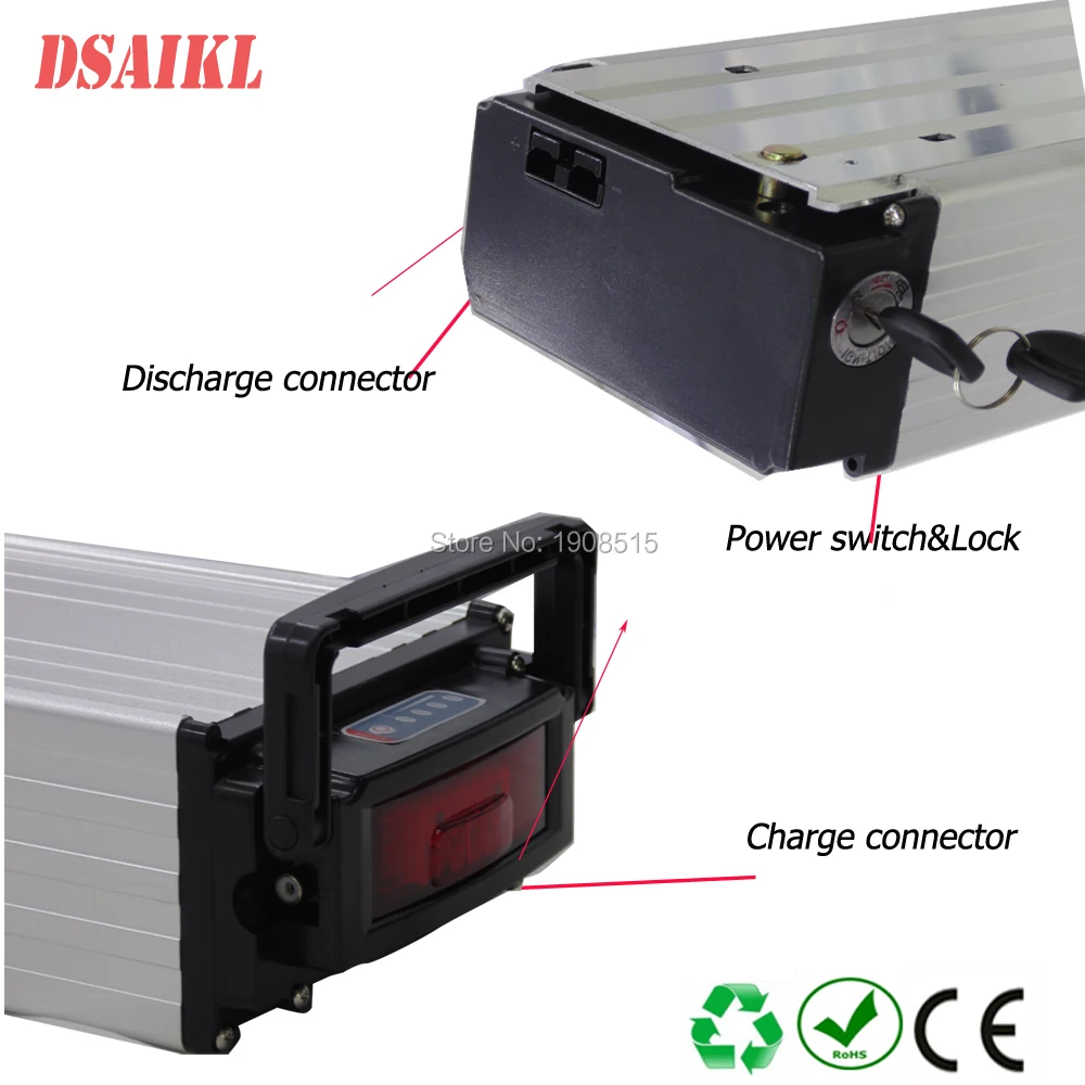 Высокая мощность 1500 Вт 1000W 750 W, фара для электровелосипеда в 52V 10.4Ah 11.6Ah 12.8Ah 14.5Ah 16Ah 17Ah 20Ah 22Ah 25AH 28Ah задняя стойка аккумуляторной батареи