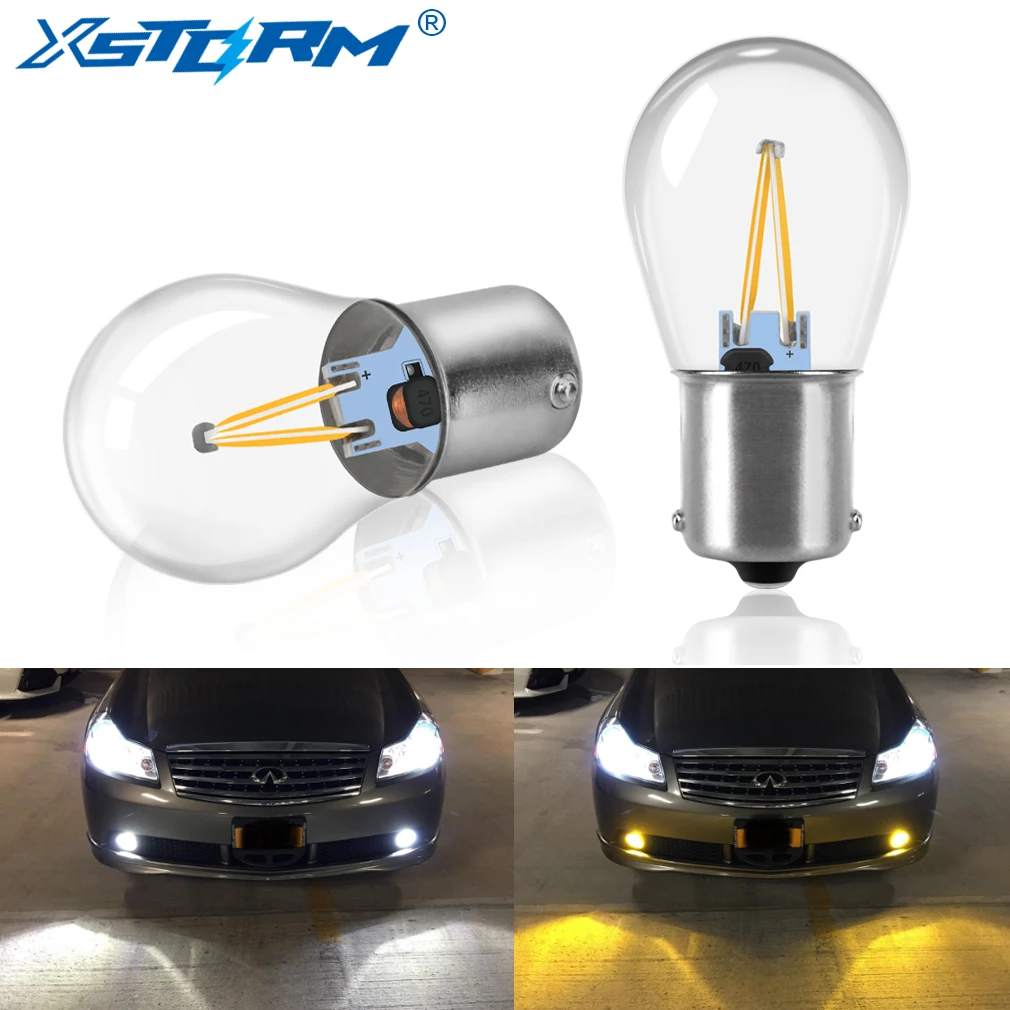 2 шт 1156 BA15S P21W светодиодные лампы 1157 BAY15D P21/5 W Led COB Автомобильная Поворотная сигнальная лампа фонарь заднего хода Авто 3000K желтый 6000K белый