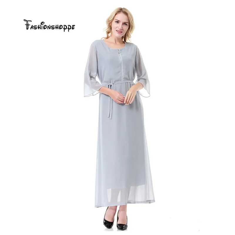 Длинное платье для женщин-мусульманок абайя длинное из шифона Jalabiya кимоно