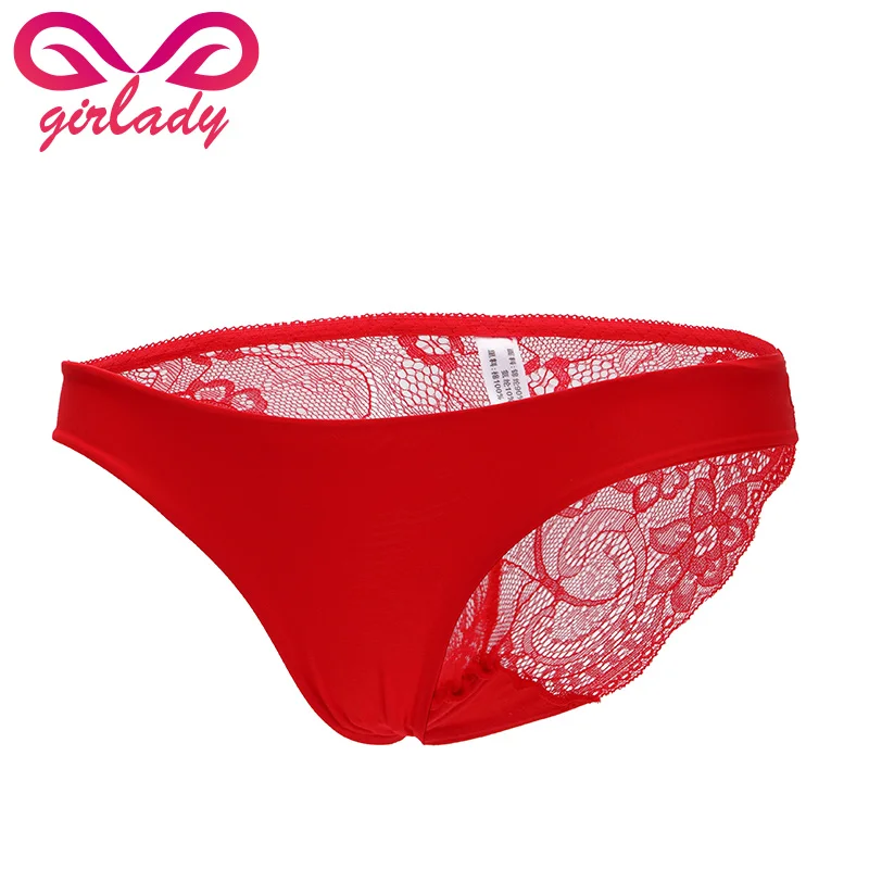 GIRLADY Sexy Panties Women Pink Red Lace Underwear Soft Seamless Briefs Female Low Waist Design Transparent Lady Intimates |