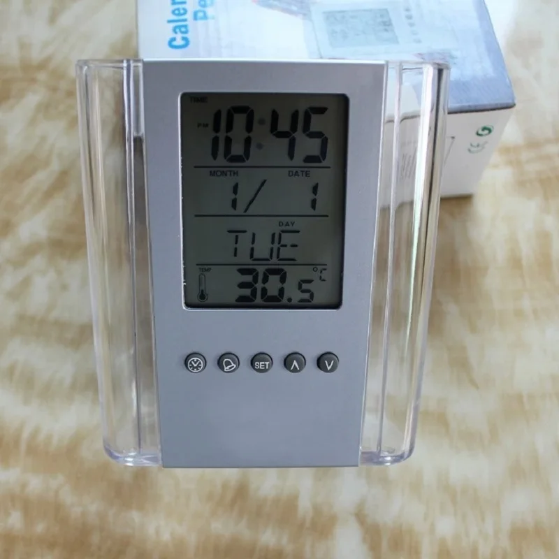 Часы цифровые часы ручка корпус электронные настольные многофункциональные