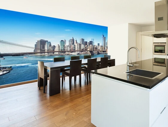 Пользовательские фото обои Нью-Йорк Бруклинский мост Skyline 3d стереоскопические