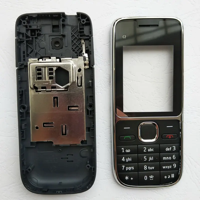 Полный Hosing для Nokia C2 C2-01 задняя крышка+ средняя рамка+ передняя рамка+ клавиатура с логотипом