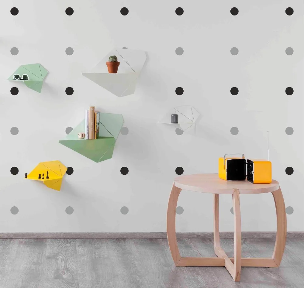 Художественные настенные наклейки в горошек золотые современное оформление