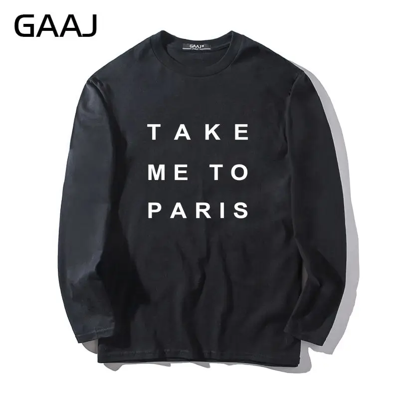 Футболка Мужская/женская с надписью Take me to Paris брендовая рубашка длинным рукавом