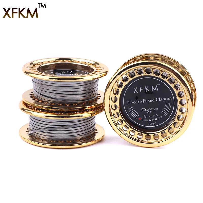 XFKM 5 м/рулон 26 г * 3 + 36GA проволока Клэптона электронная Сигарета rda нагревательная