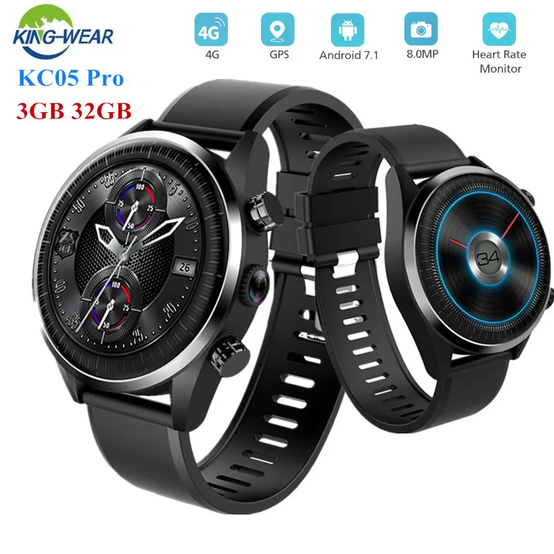 KingWear KC05 Pro 4G Смарт часы Android 7 1 MTK6739 четырехъядерный телефон 3 Гб RAM 32 ROM GPS 8MP камера