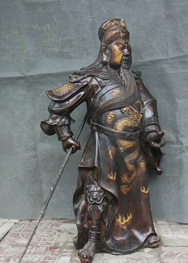SCY оптовая продажа фабрики 28 &quotбольшой китайский Бронзовый Стенд Guan Gong Yu Warroir Бог